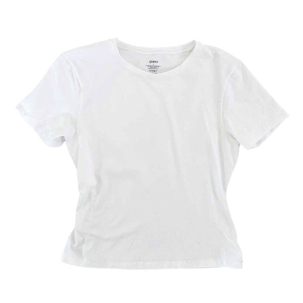 Quince T-Shirt White Organic Cotton Stretch qMedium